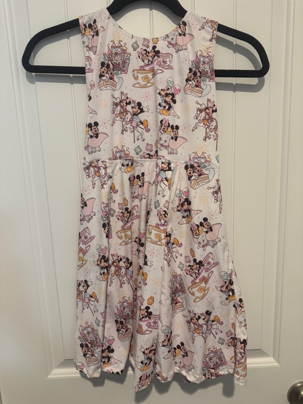 Girls' white and Pink Disney Print Dress